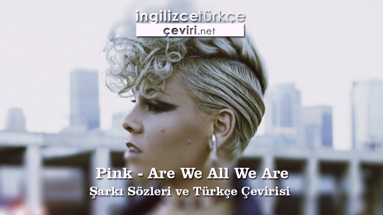 Pink - Are We All We Are Şarkı Sözleri ve Türkçe Çevirisi